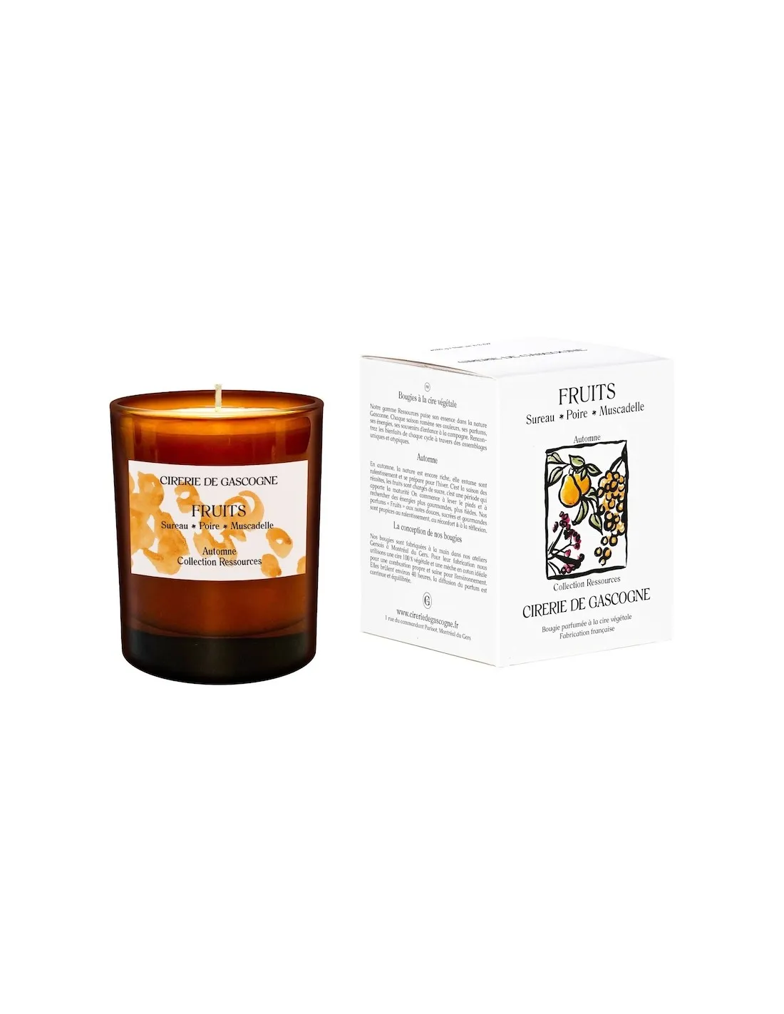 Bougie Sureau, Poire, Muscadelle - Cirerie De Gascogne 1 Bougie Sureau, Poire, Muscadelle - Cirerie De Gascogne