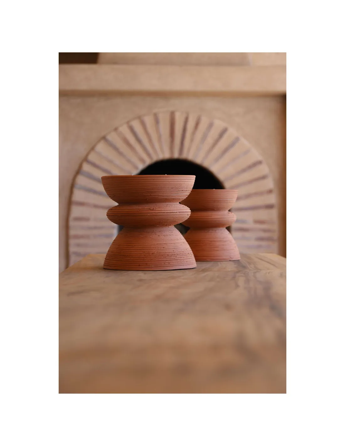 Bougie Tam Tam Strié Terracotta 2 Bougie Tam Tam Strié Terracotta – Image 2