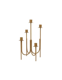 Broste Copenhagen Brun Doré Farri – Chandelier 5 Bougies Style Scandinave