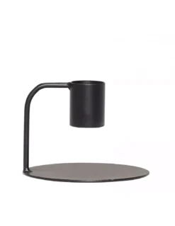 Hübsch Chandelier en Métal Noir - Bougeoir Minimaliste Design Scandinave (8x6cm)