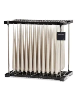 Cierge Gris Lin Laqué 32 Cm