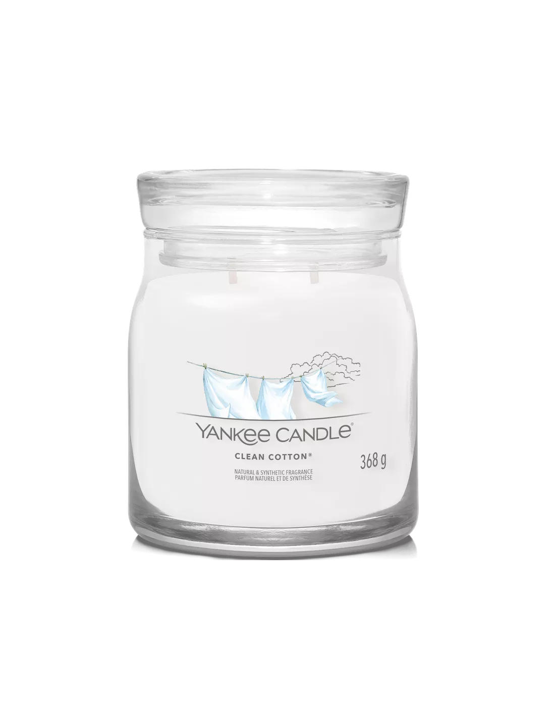 Yankee Candle Clean Cotton - Moyenne Bougie 2 Mèches 1 Yankee Candle Clean Cotton - Moyenne Bougie 2 Mèches