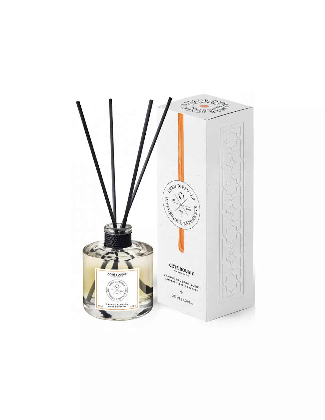 Diffuseur à Bâtonnets Côté Bougie Fleur d'Oranger – Parfum d'Intérieur Artisanal 500ml 1 Diffuseur à Bâtonnets Côté Bougie Fleur d'Oranger – Parfum d'Intérieur Artisanal 500ml