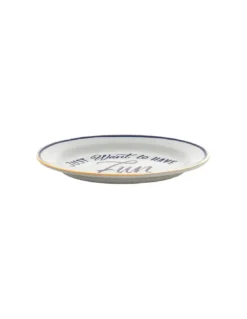 Bitossi Home The Club 'Fun' Decorative Plate - White and Red Ceramic with Gold Accents