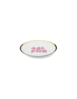 Bitossi Home Girl Power Assiette Déco 17 cm en Porcelaine - Bordure Dorée -Jolie Bougies Soldes girl power assiette deco bitossi 17 cm 2