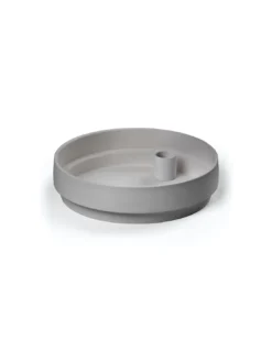 Grand Bougeoir Orbital Step Aery Living Gris – Support Cierge et Cache-pot Minimaliste