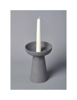 Grand Bougeoir Porcini Aery Living Gris Anthracite – Support Design Polyvalent pour Cierges et Piliers -Jolie Bougies Soldes grand bougeoir porcini gris anthracite 2