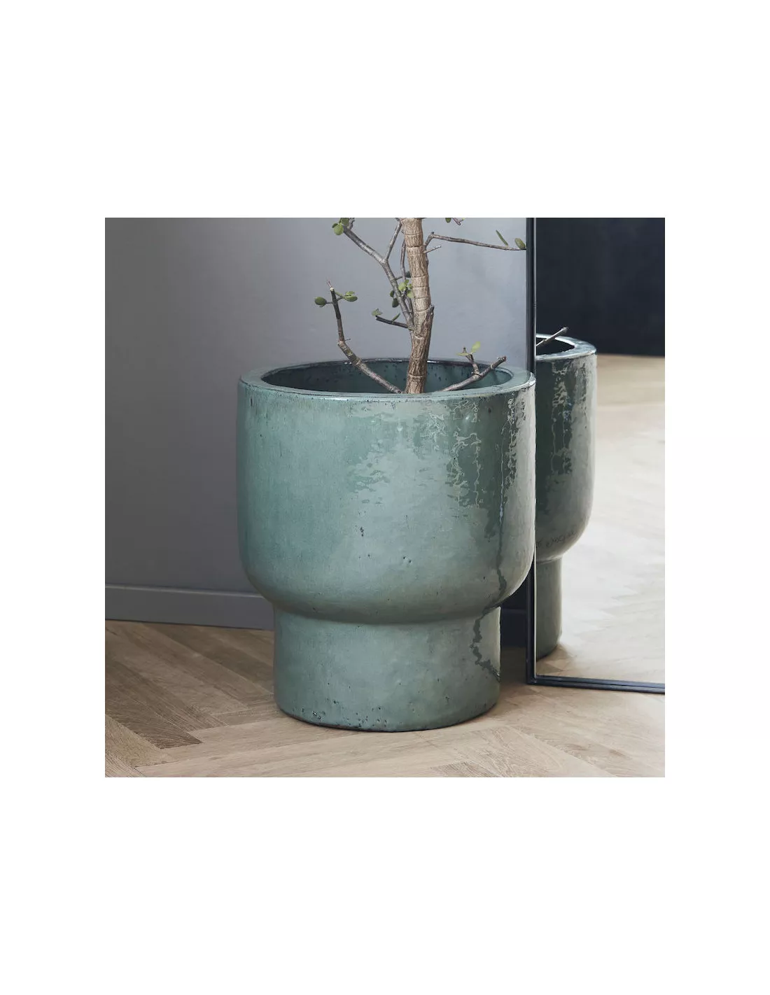 Jardinière Verte Faïence 40x45 Cm - House Doctor 3 Jardinière Verte Faïence 40x45 Cm - House Doctor – Image 3