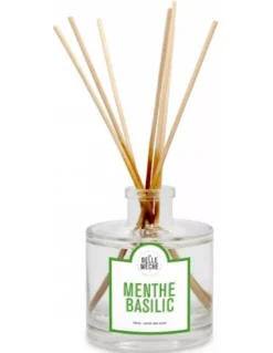 La Belle Mèche Menthe Basilic – Diffuseur de Parfum à Bâtonnets Frais et Aromatique