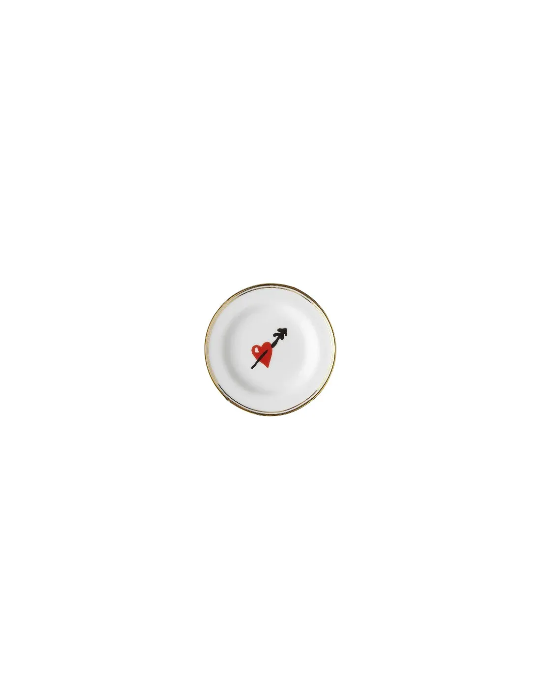 Bitossi Home Micro Heart – Petite Assiette Déco 9,5 cm en Porcelaine Blanc et Or 2 Bitossi Home Micro Heart – Petite Assiette Déco 9,5 cm en Porcelaine Blanc et Or – Image 2