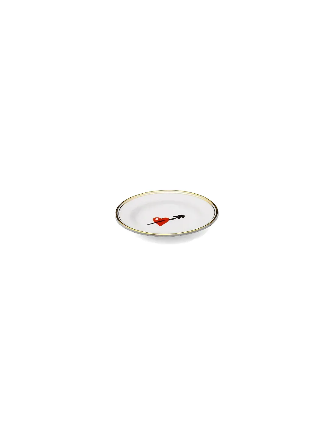 Bitossi Home Micro Heart – Petite Assiette Déco 9,5 cm en Porcelaine Blanc et Or 1 Bitossi Home Micro Heart – Petite Assiette Déco 9,5 cm en Porcelaine Blanc et Or