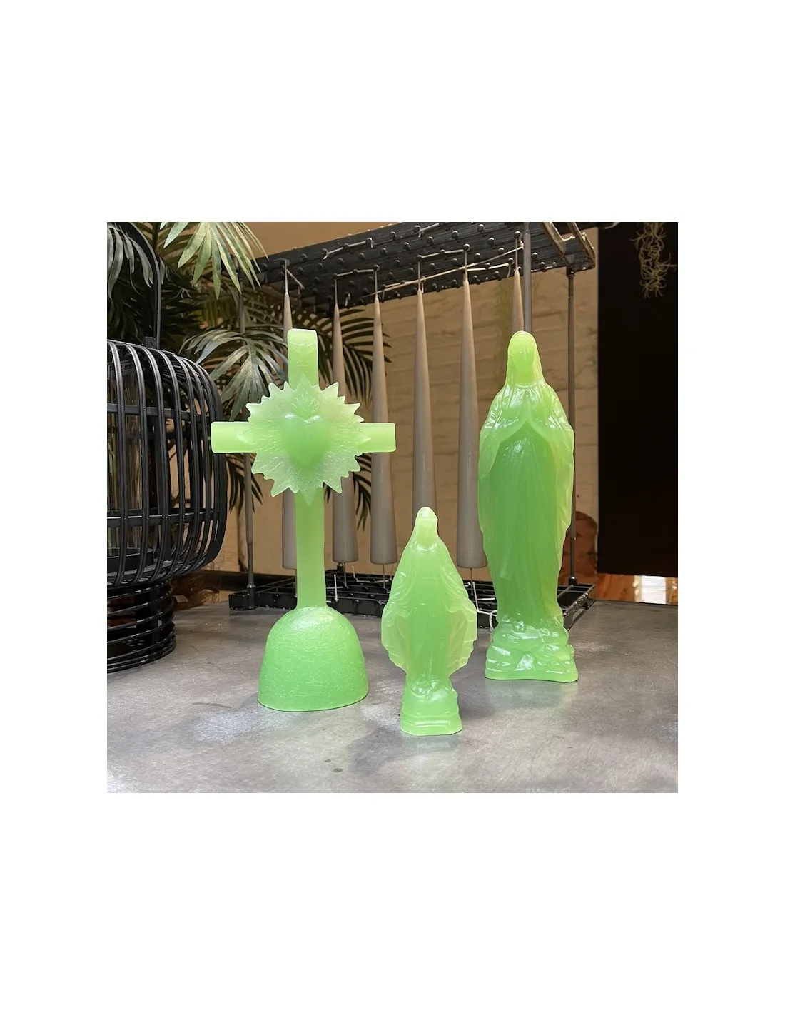 Mini Vierge Miraculeuse - Menthe - Ciergerie Des Prémontrés 2 Mini Vierge Miraculeuse - Menthe - Ciergerie Des Prémontrés – Image 2