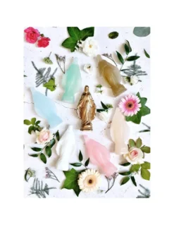 Mini Vierge Miraculeuse - Vieux Rose - Ciergerie Des Prémontrés -Jolie Bougies Soldes mini vierge miraculeuse vieux rose ciergerie des premontres 3