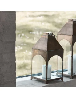 Moyenne Lanterne Arche En Laiton Antique - House Doctor -Jolie Bougies Soldes moyenne lanterne arche en laiton antique house doctor 2