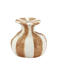 Petit Bougeoir Napoli en Marbre Blanc et Or – Support Cierge Design Andrea House