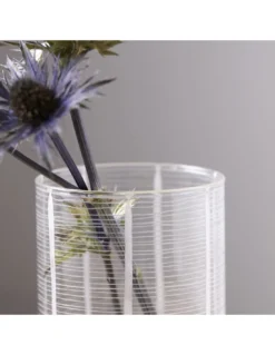 House Doctor North Photophore en Verre Vert Foncé à Rayures – Accessoire Déco Scandinave -Jolie Bougies Soldes photophore en verre raye north 2