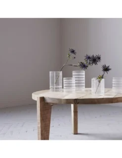 House Doctor North Photophore en Verre Vert Foncé à Rayures – Accessoire Déco Scandinave -Jolie Bougies Soldes photophore en verre raye north 3