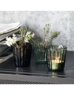 House Doctor Tinka Bleu Ciel – Photophore en Verre à Relief Vertical -Jolie Bougies Soldes photophore en verre tinka bleu ciel 3