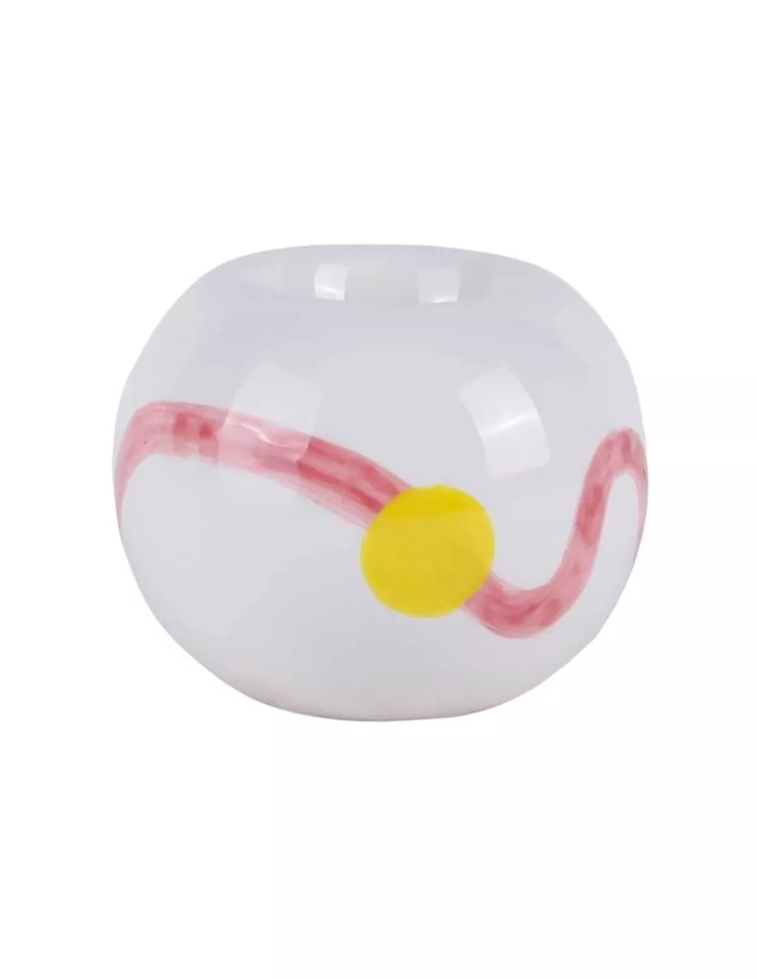 Que Rico Photophore Perla Alba - Raya Rosada Hand-Painted Pink & White Ceramic Candle Holder 1 Que Rico Photophore Perla Alba - Raya Rosada Hand-Painted Pink & White Ceramic Candle Holder
