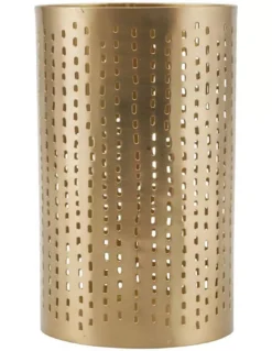 House Doctor Photophore Wilma en Laiton Doré à Points – Lanterne Déco Scandinave 16 cm