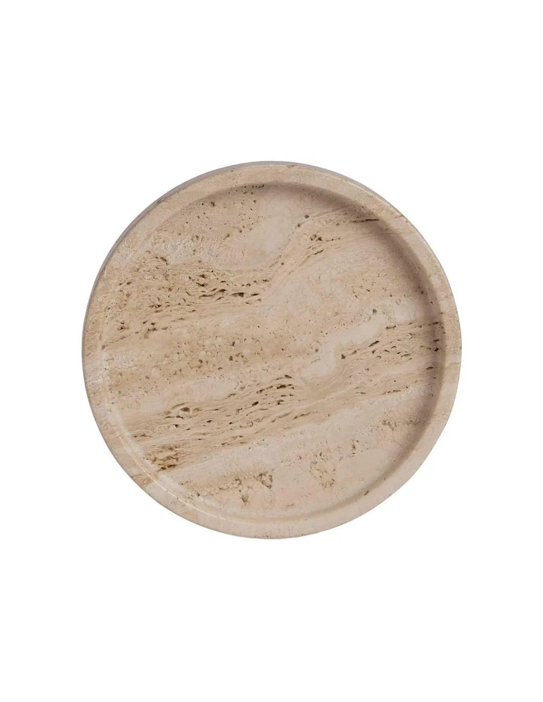 Plateau Rond en Travertin Naturel - Andrea House - Ø 20 cm Design Méditerranéen 3 Plateau Rond en Travertin Naturel - Andrea House - Ø 20 cm Design Méditerranéen – Image 3