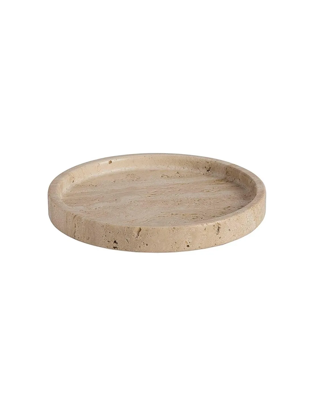Plateau Rond en Travertin Naturel - Andrea House - Ø 20 cm Design Méditerranéen 1 Plateau Rond en Travertin Naturel - Andrea House - Ø 20 cm Design Méditerranéen