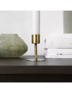 House Doctor Anit - Bougeoir Porte-Cierge en Fer Finition Laiton Antique 7cm -Jolie Bougies Soldes porte cierge laiton anit 7 cm 2