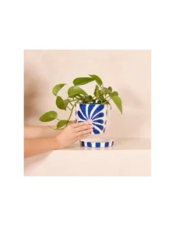 Que Rico Pot Lior Fiesta Floral – Blue & White Hand-Painted Ceramic Décor -Jolie Bougies Soldes pot lior fiesta floral 2
