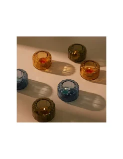 Ripple Glass Candle - Ambre Dorée 8 Ripple Glass Candle - Ambre Dorée -Jolie Bougies Soldes ripple glass candle ambre doree 3