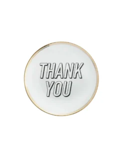 Bitossi Home "Thank You" Porcelain Decorative Plate – 17cm White & Gold Italian Designer Tableware
