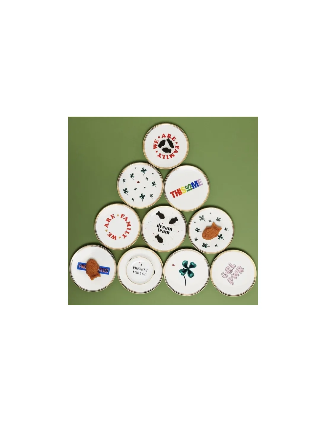 Trèfles - Assiette Déco Bitossi 17 Cm 2 Trèfles - Assiette Déco Bitossi 17 Cm – Image 2