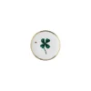 Bitossi Home Trèfles White Porcelain 17cm Decorative Plate – Lucky Clover Gold Rimmed Side Plate