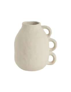 Vase Athènes Andrea House en Céramique Blanche - Design Sculptural Plissé 21,5cm