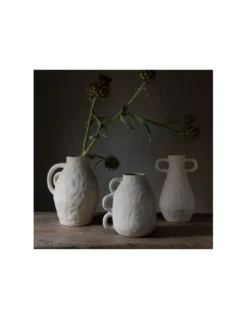 Vase Athènes Andrea House en Céramique Blanche - Design Sculptural Plissé 21,5cm -Jolie Bougies Soldes vase athenes andrea house 1 2