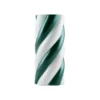 Vase Camilo Que Rico Vert et Blanc à Rayures – Design Artistique en Dolomite Peinte à la Main