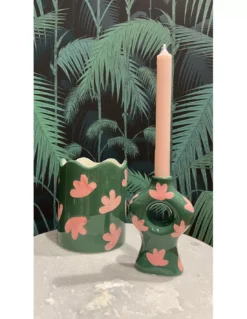 Vase Julia Que Rico Flower Fantasia Rose et Vert – Céramique Artisanale en Dolomite -Jolie Bougies Soldes vase ceramique julia flower fantasia 3