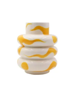 Vase Céramique Mariposa Que Rico – Rose et Vert – Pièce Artisanale Peinte à la Main