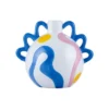 Vase Isidora Sunny Swirls par Qué Rico – Vase en Céramique Peint à la Main Jaune et Bleu