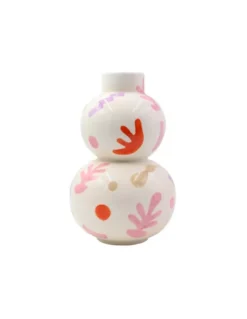 Vase Isla Que Rico Funky Fiesta – Design Rose, Rouge et Violet – Céramique Artisanale 28cm