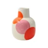 Que Rico Vase Rosita Bolas Bailandas - Vase en Céramique Peint à la Main Orange, Rose et Rouge