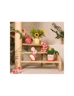 Que Rico Vase Rosita Bolas Bailandas - Vase en Céramique Peint à la Main Orange, Rose et Rouge -Jolie Bougies Soldes vase rosita bolas bailandas 2