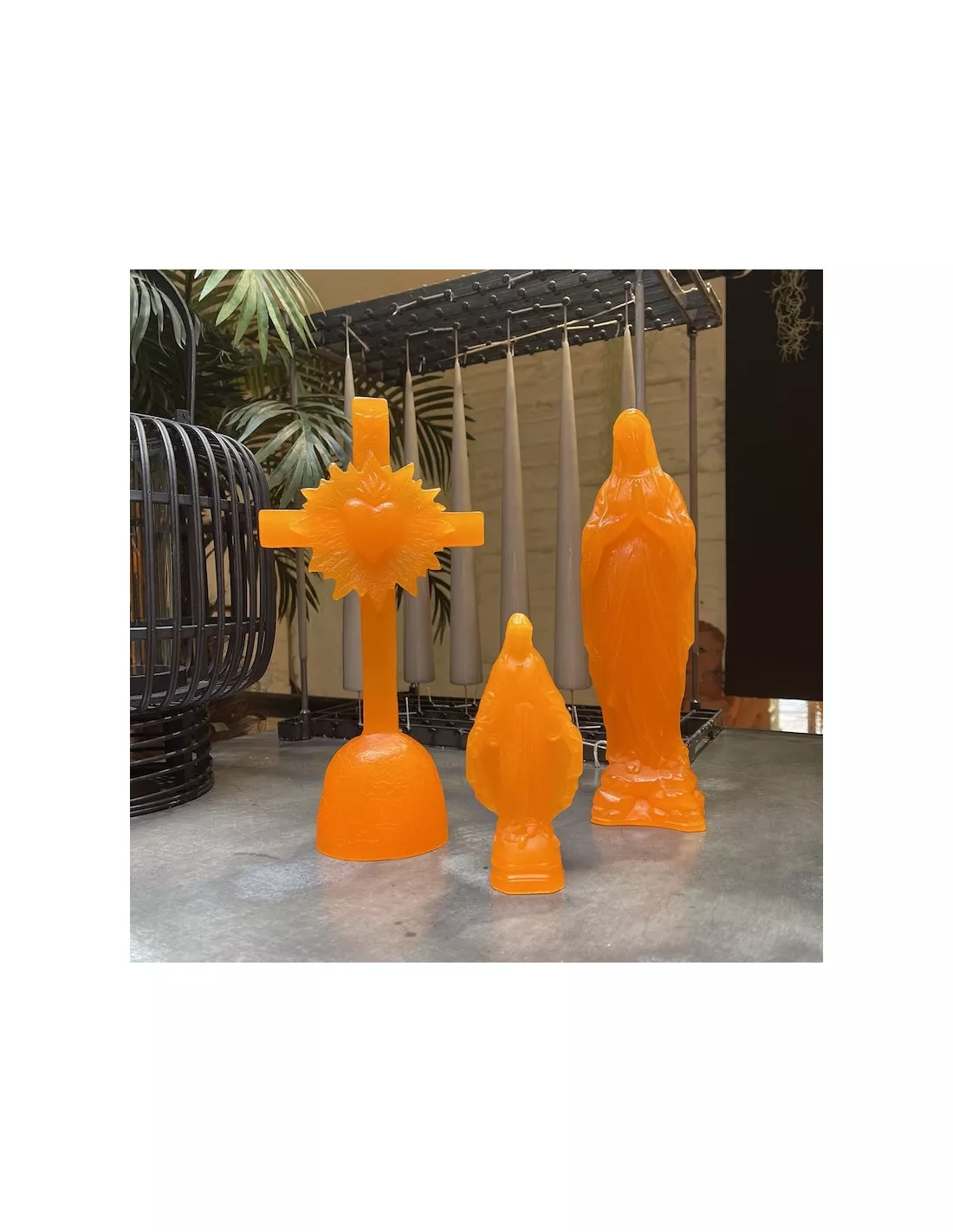 Vierge Notre Dame - Orange - Ciergerie Des Prémontrés 2 Vierge Notre Dame - Orange - Ciergerie Des Prémontrés – Image 2